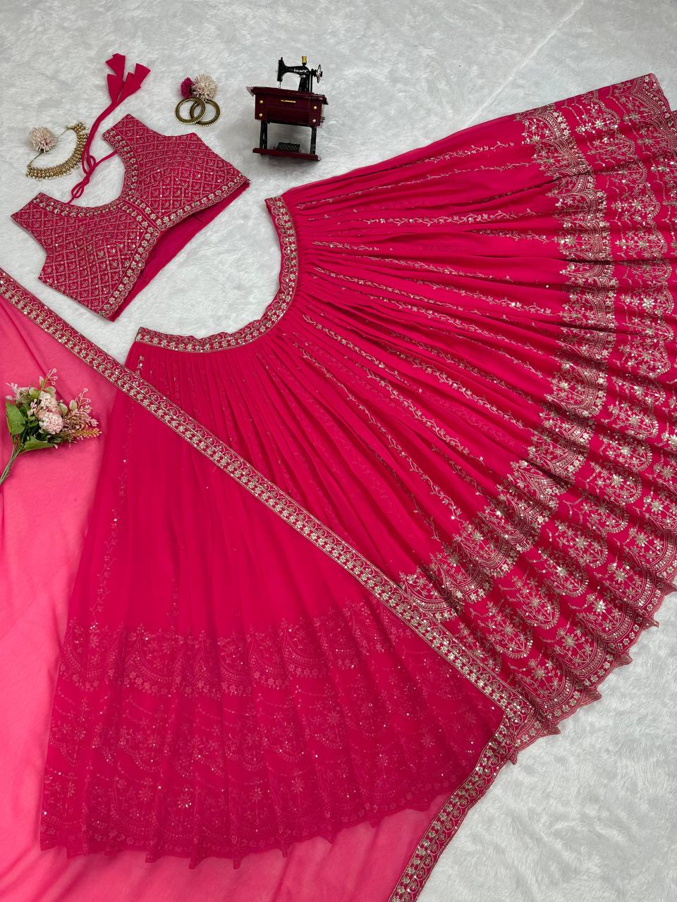 Pink Lehenga Choli for Wedding Occasion