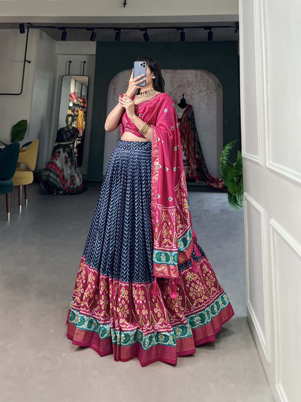 Tussar Silk Lehenga Choli for Navratri