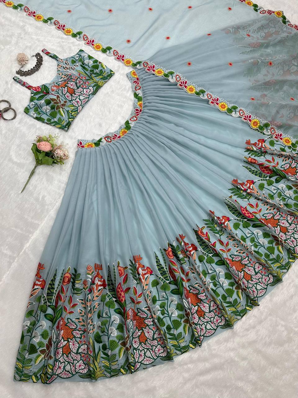 Tabby Organza Designer Lehenga Choli with Dupatta