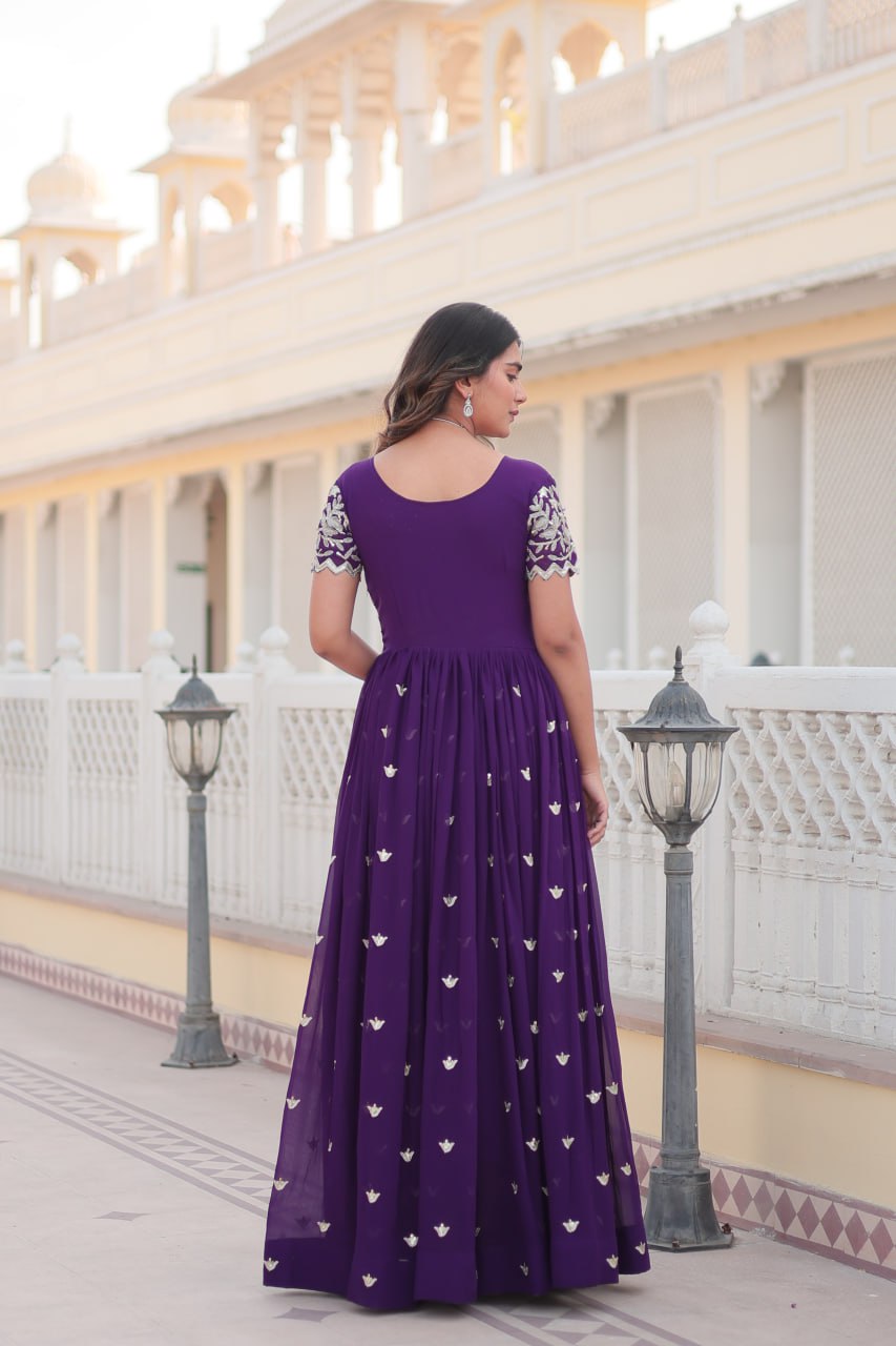 Purple Anarkali Gown for Wedding