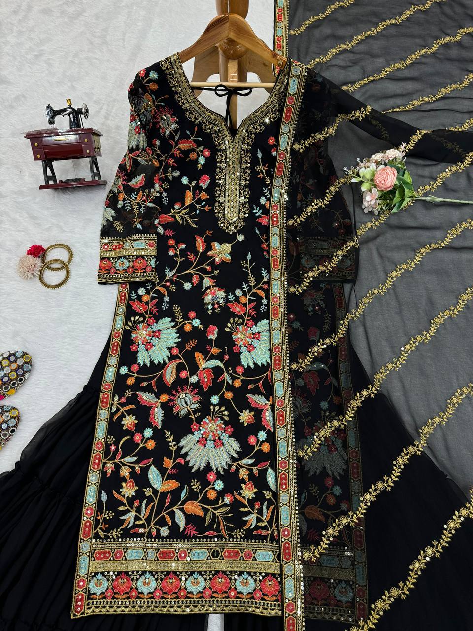 Faux Georgette Pakistani Sharara Suit for Women