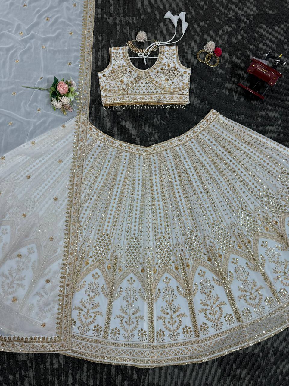 Georgette embroidery Lehenga Choli for Wedding Outfit