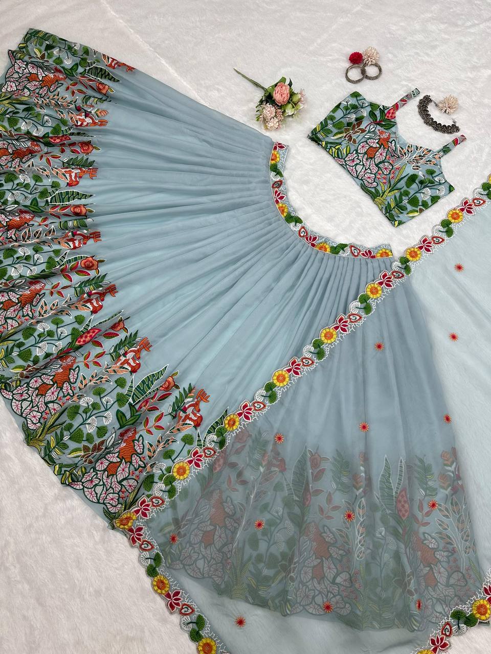 Tabby Organza Designer Lehenga Choli with Dupatta