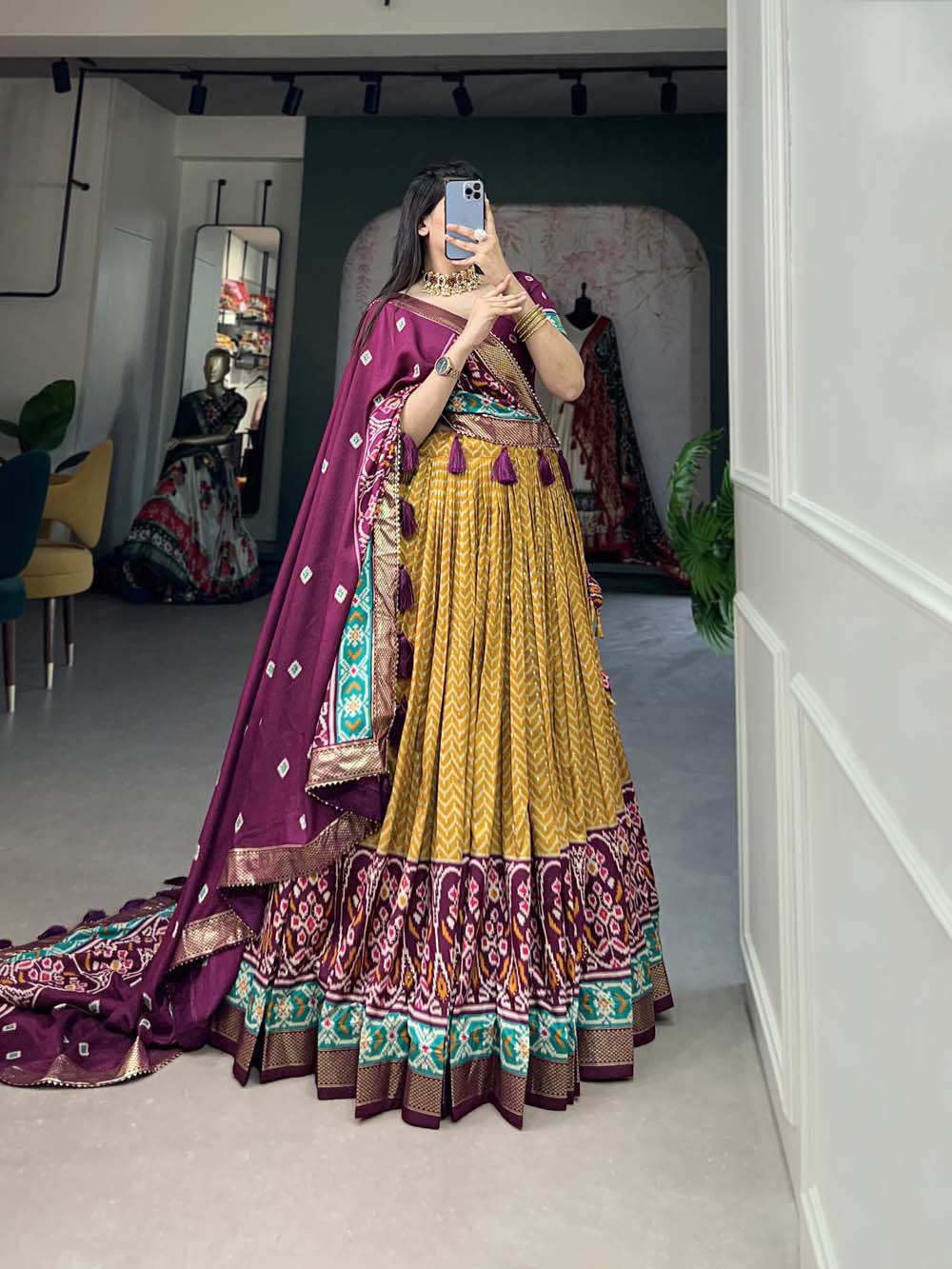 Tussar Silk Lehenga Choli for Navratri