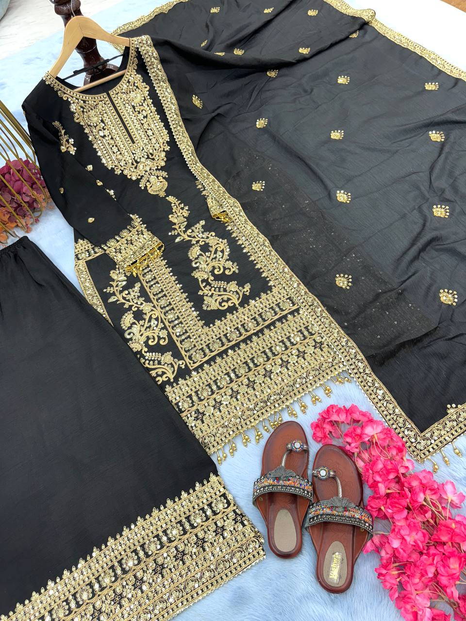 Designer Silk Embroidered Salwar Suit For Women