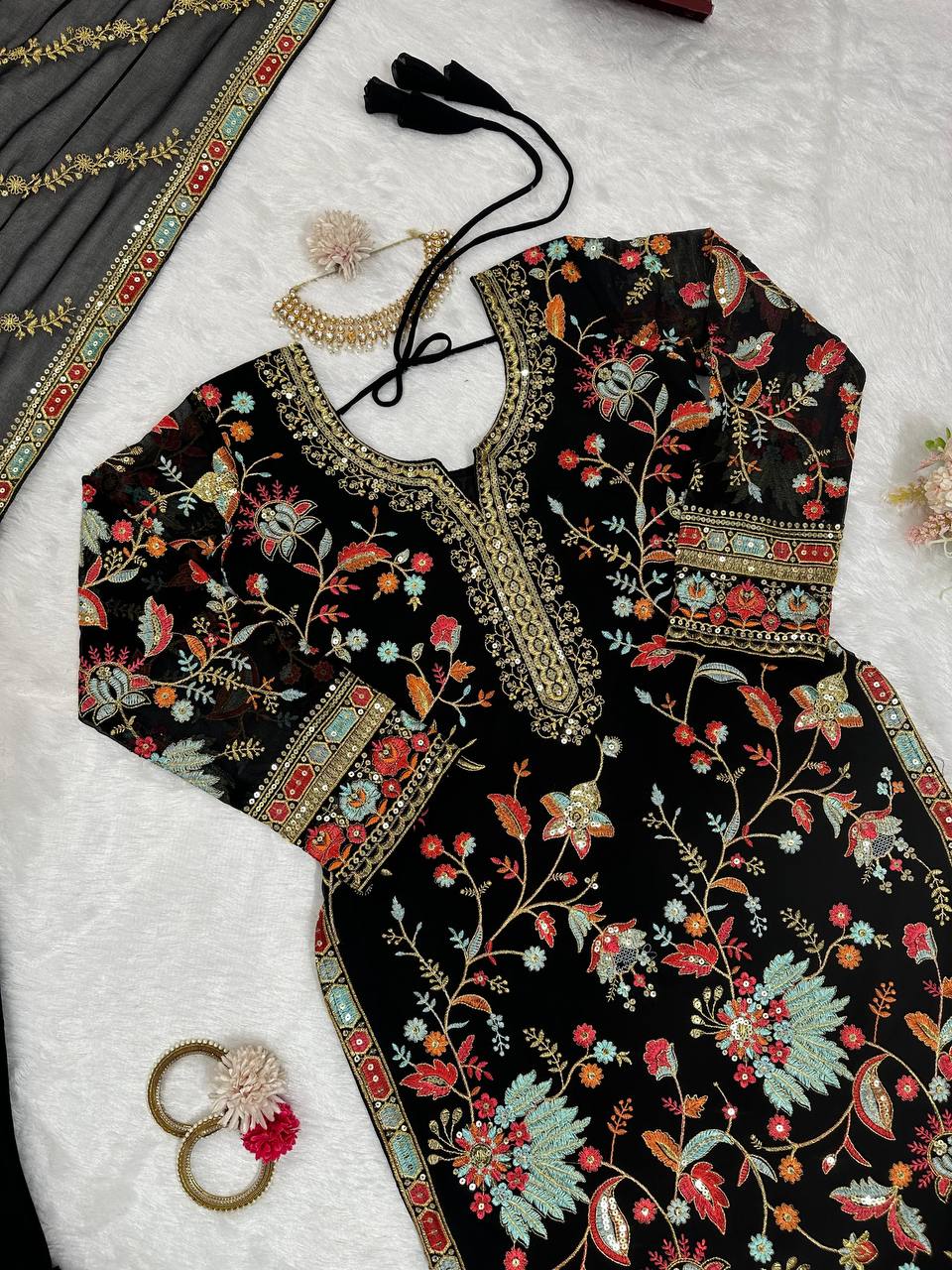 Faux Georgette Pakistani Sharara Suit for Women